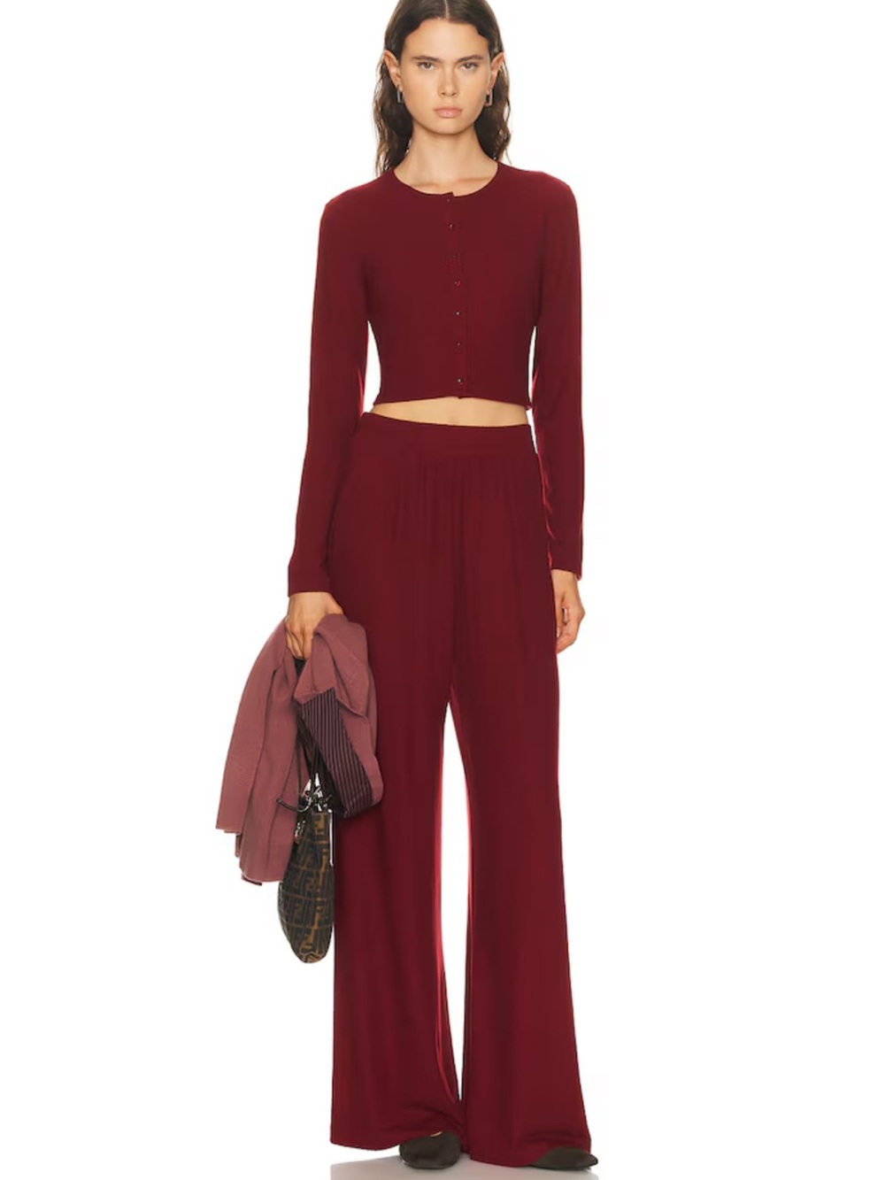 LESET Lauren pleated pocket pant in Pinot NWT